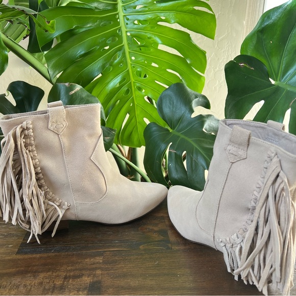 Zara Fringe Cream Suede Ankle Boots EU39 US8 ‘Display Shoes’ - Picture 10 of 17